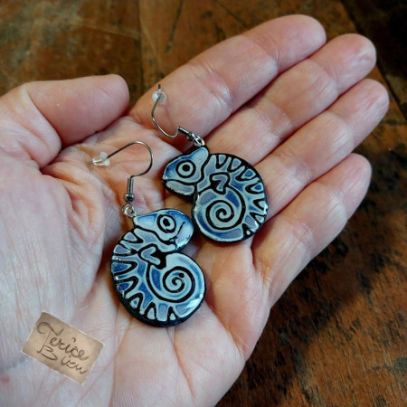 14/26 Náušnice na afroháčku 3x2,5cm (anti-allergic earrings) 150,- Kč