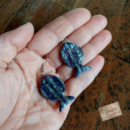 8/26 Náušnice na afroháčku 3,5x2cm (anti-allergic earrings ) 150,- Kč
