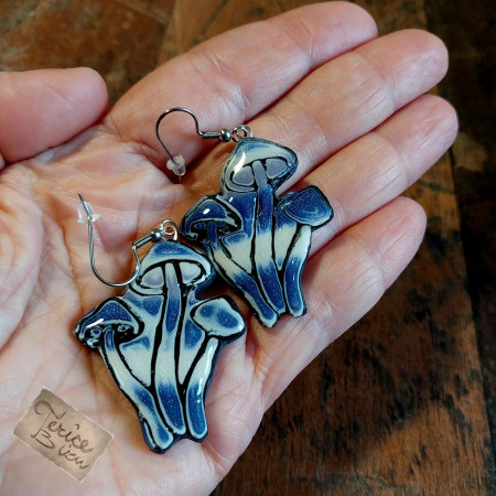 9/26 Náušnice na afroháčku 4x3cm (anti-allergic earrings) 150,- Kč